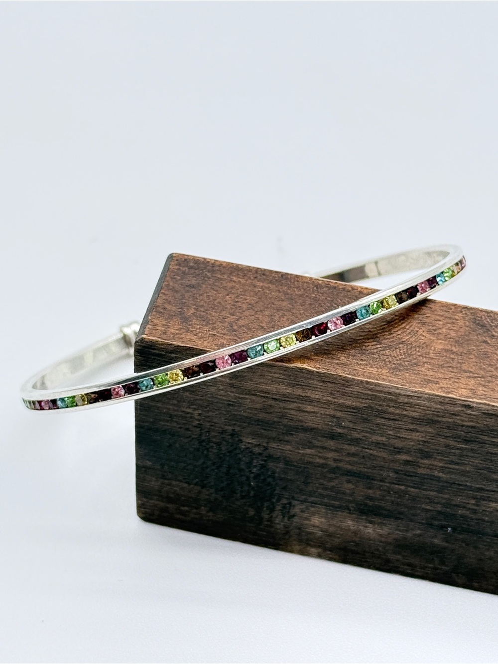 🚨3 for $15🚨 Multicolor Crystal Silver Tone Cuff Bracelet